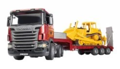 Bruder 3555 Dieplader Scania R-series Met CAT Bulldozer
