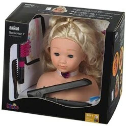 Kapkop Met Braun Satin Hair 7 Stijltang