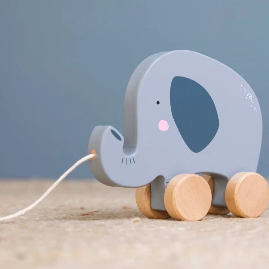 Little Dutch LD4450 Houten Trekdier Olifant - Afbeelding 3