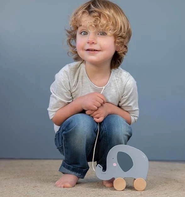 Little Dutch LD4450 Houten Trekdier Olifant - Afbeelding 5